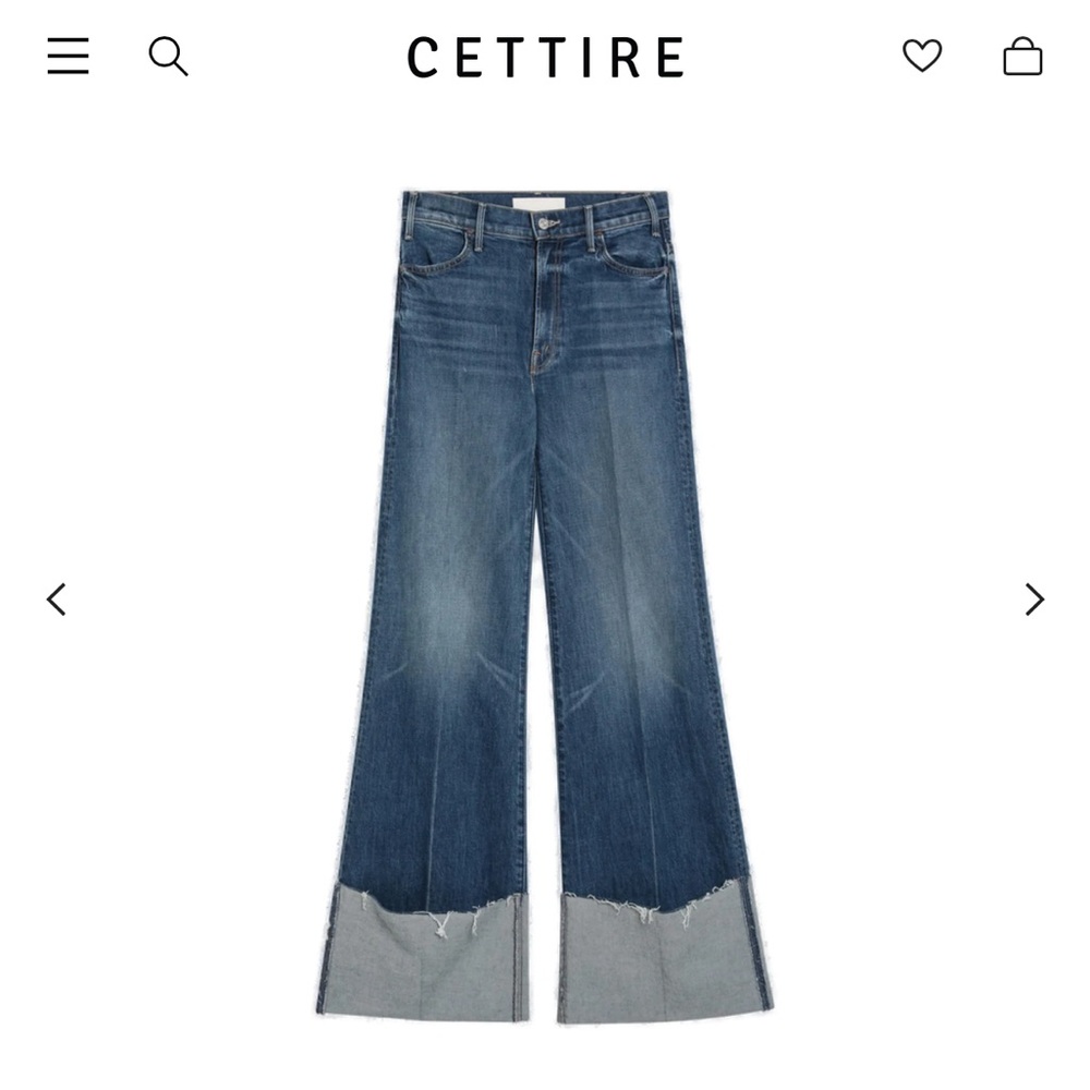 MOTHER Two-Tone Blue Flare Jeans